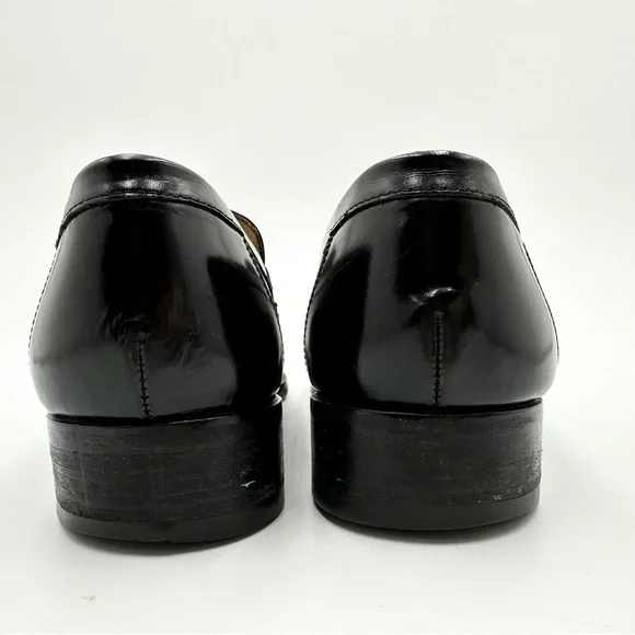 Gucci Horsebit Shiny Black Dress Loafers Shoes # 110-1362 Size 42 E